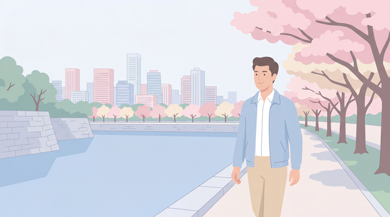 皇居ランニングコースのイラスト