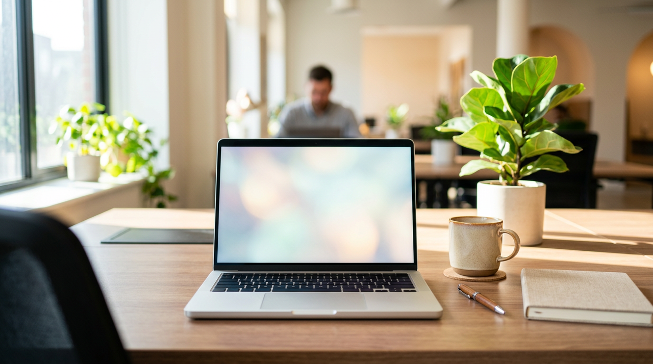 バーチャルオフィスを検討する男性