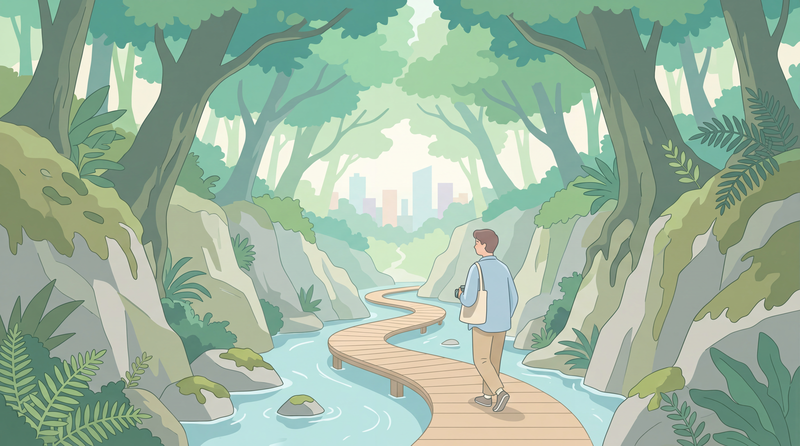 等々力渓谷のイラスト