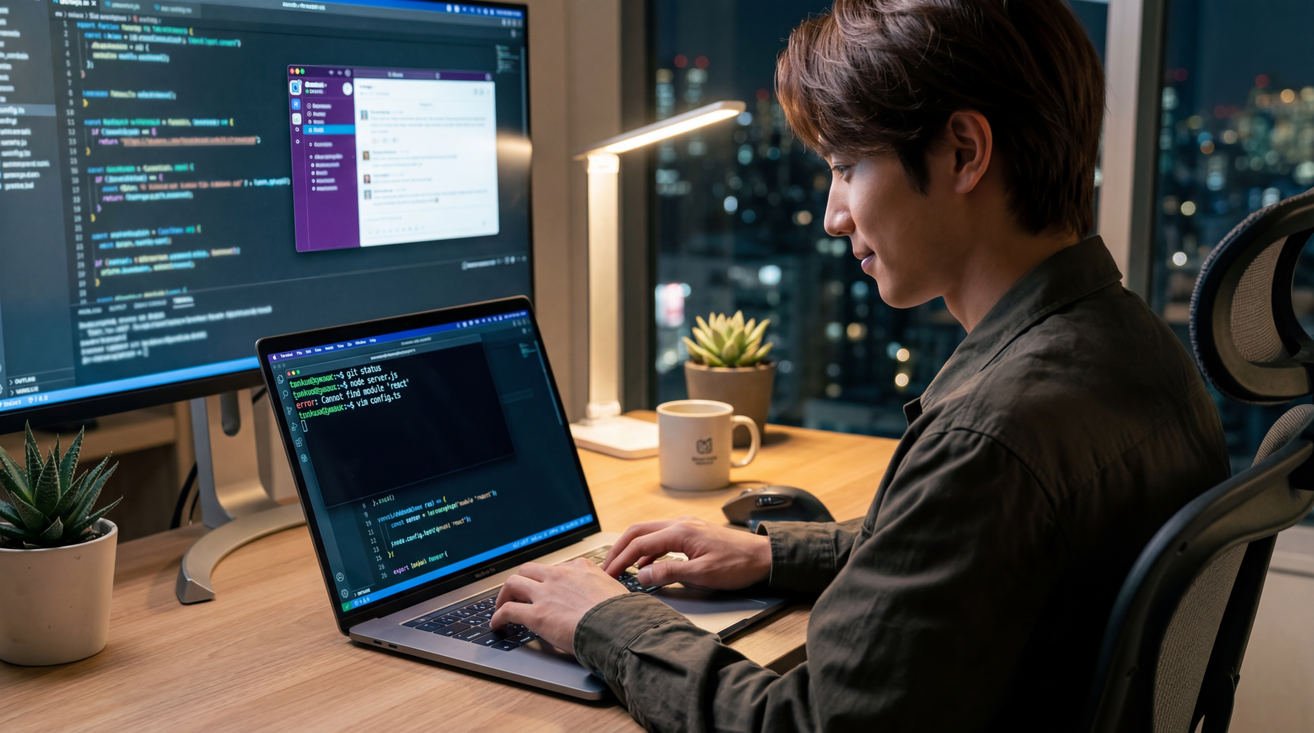 EmDashのインストール作業をするあおい